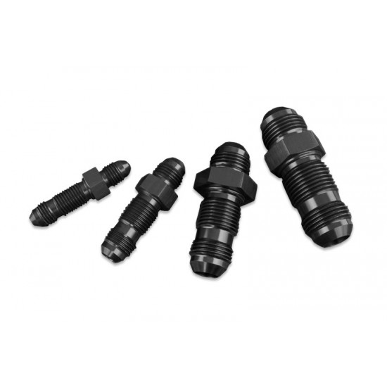 Adapter AN4 JIC bulkhead straight male hose fitting Black