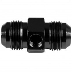 AN4 AN- 4 Adapter male-male with Inline port 1/8 NPT Fuel Oil Pressure Black