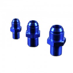 AN-6 AN6 JIC Flare to 1/4 NPT straight hose fitting adapter Blue