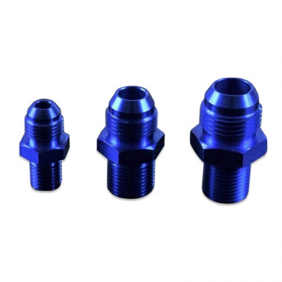 AN-6 AN6 JIC Flare to 1/4 NPT straight hose fitting adapter Blue