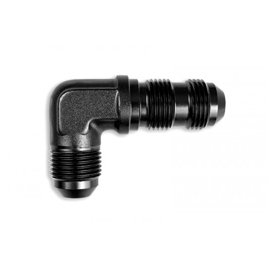 Adapter AN6 JIC bulkhead 90' male fuel hose fitting Black