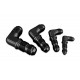 Adapter AN6 JIC bulkhead 90' male fuel hose fitting Black