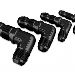 Adapter AN6 JIC bulkhead 90' male fuel hose fitting Black