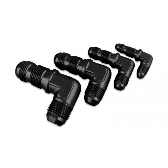 Adapter AN6 JIC bulkhead 90' male fuel hose fitting Black