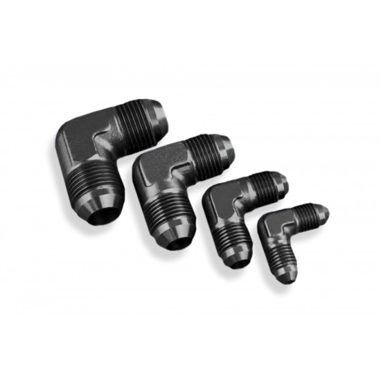 Adapter AN6 90' male-male coupler hose fitting Black