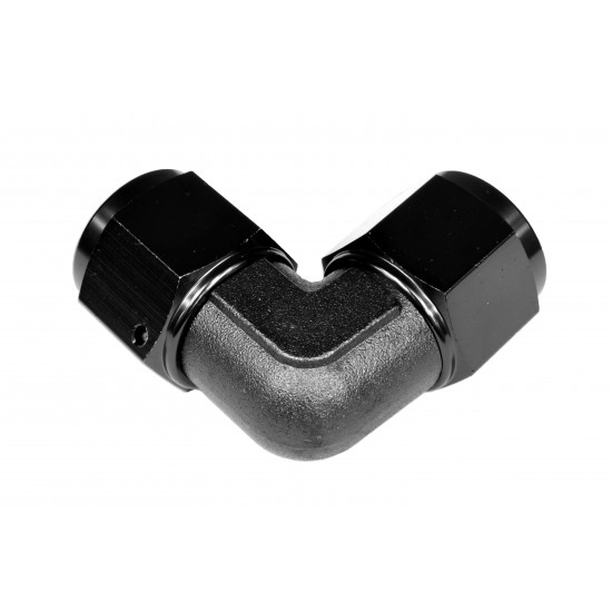 Adapter AN6 90' female-female coupler hose fitting Black