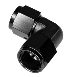 Adapter AN6 90' female-female coupler hose fitting Black