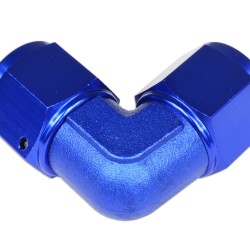 Adapter AN6 90' female-female coupler hose fitting Blue