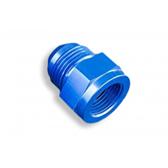 Adapter AN6 male to AN4 female JIC reducer hose fitting Blue