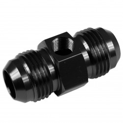 AN6 AN- 6 Adapter male-male with Inline port 1/8 NPT Fuel Oil Pressure Black