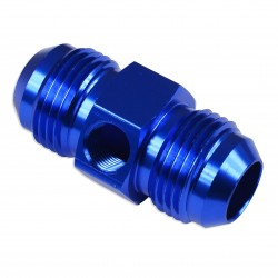 AN6 AN- 6 Adapter male-male with Inline port 1/8 NPT Fuel Oil Pressure Blue