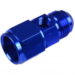 AN6 AN-6 Female-male inc Inline port 1/8 NPT Fuel Oil Pressure Gauge T-Piece Adapter Blue