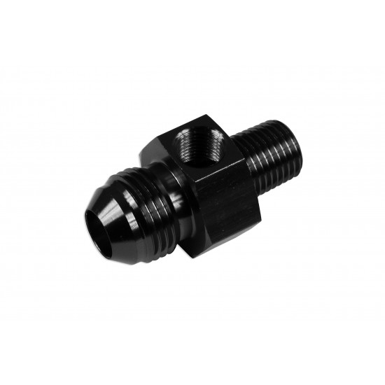 AN8 AN -8 to 1/4 NPT inline 1/8 NPT fuel oil adapter Black