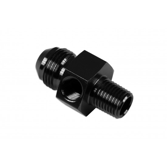 AN8 AN -8 to 1/4 NPT inline 1/8 NPT fuel oil adapter Black