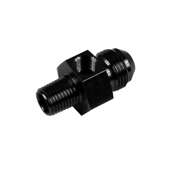 AN8 AN -8 to 1/4 NPT inline 1/8 NPT fuel oil adapter Black