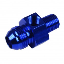 AN8 AN -8 to 1/4 NPT inline 1/8 NPT fuel oil adapter Blue