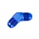 Adapter AN8 45' male-male coupler hose fitting Blue