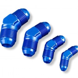 Adapter AN8 45' male-male coupler hose fitting Blue