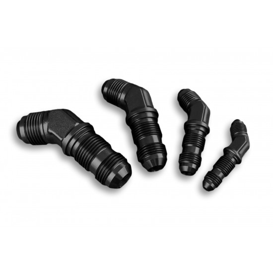 Adapter AN8 JIC bulkhead 45' male fuel hose fitting Black
