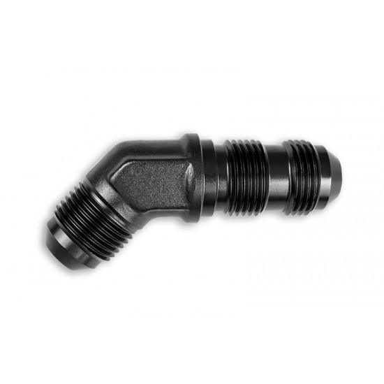 Adapter AN8 JIC bulkhead 45' male fuel hose fitting Black