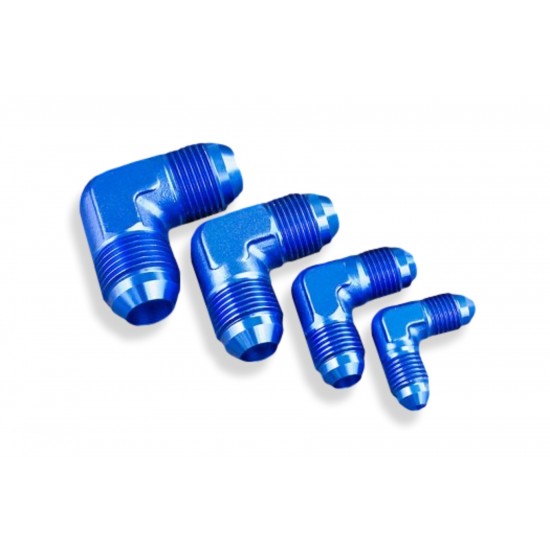 Adapter AN8 90' male-male coupler hose fitting Blue