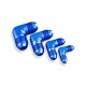 Adapter AN8 90' male-male coupler hose fitting Blue