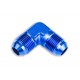 Adapter AN8 90' male-male coupler hose fitting Blue