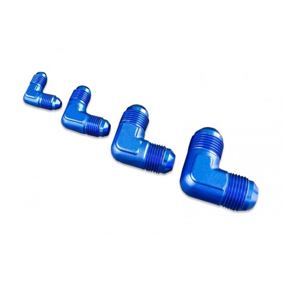Adapter AN8 90' male-male coupler hose fitting Blue