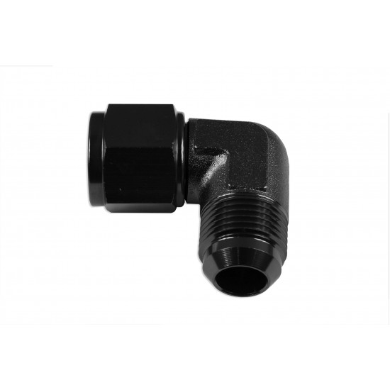 Adapter AN8 90' female-male coupler hose fitting Black