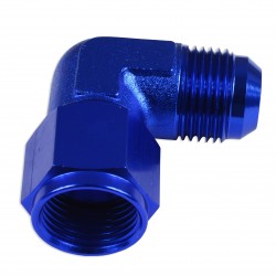 Adapter AN8 90' female-male coupler hose fitting Blue