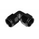 Adapter AN8 90' female-female coupler hose fitting Black
