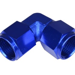 Adapter AN8 90' female-female coupler hose fitting Blue