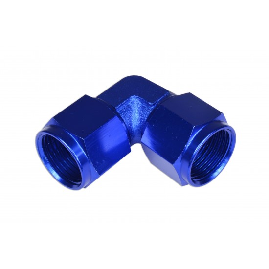 Adapter AN8 90' female-female coupler hose fitting Blue