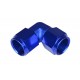 Adapter AN8 90' female-female coupler hose fitting Blue
