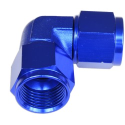 Adapter AN8 90' female-female coupler hose fitting Blue