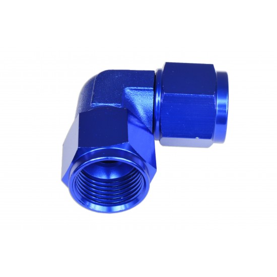 Adapter AN8 90' female-female coupler hose fitting Blue