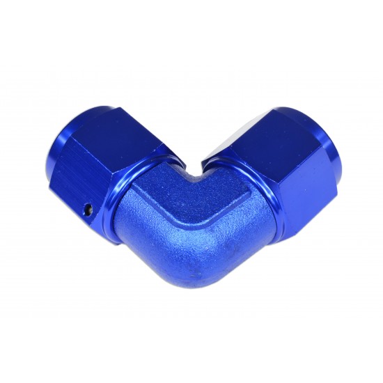 Adapter AN8 90' female-female coupler hose fitting Blue
