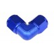 Adapter AN8 90' female-female coupler hose fitting Blue