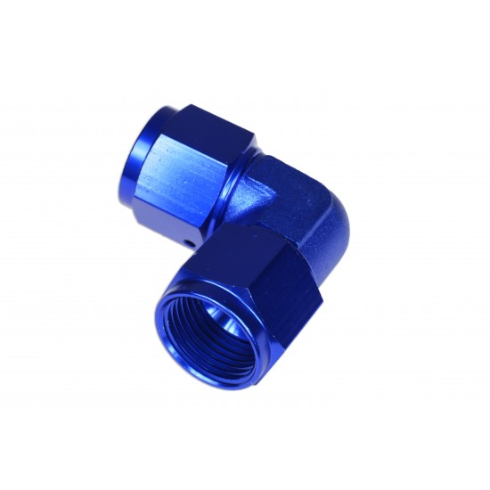 Adapter AN8 90' female-female coupler hose fitting Blue