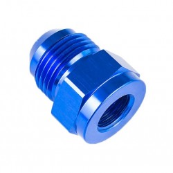 Adapter AN8 male to AN6 female JIC reducer hose fitting Blue