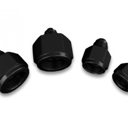 Adapter AN8 female to AN6 male JIC reducer hose fitting Black