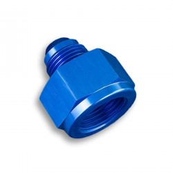 Adapter AN8 female to AN6 male JIC reducer hose fitting Blue