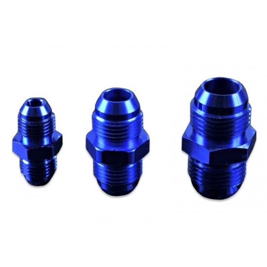 AN8 MALE to AN8 MALE JIC hose fitting adapter Blue
