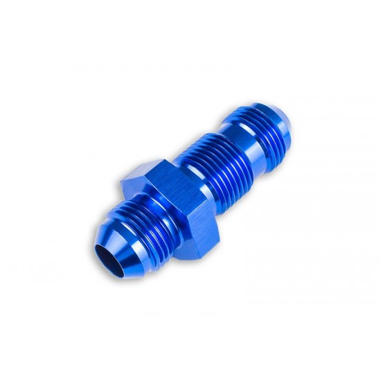 Adapter AN8 JIC bulkhead straight male hose fitting Blue
