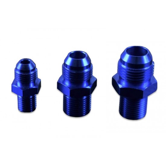 AN -8 AN8 JIC Flare to M18x1.5 metric male to male hose fitting adapter Blue