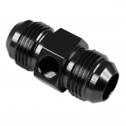 AN8 AN- 8 Adapter male-male with Inline port 1/8 NPT Fuel Oil Pressure Black