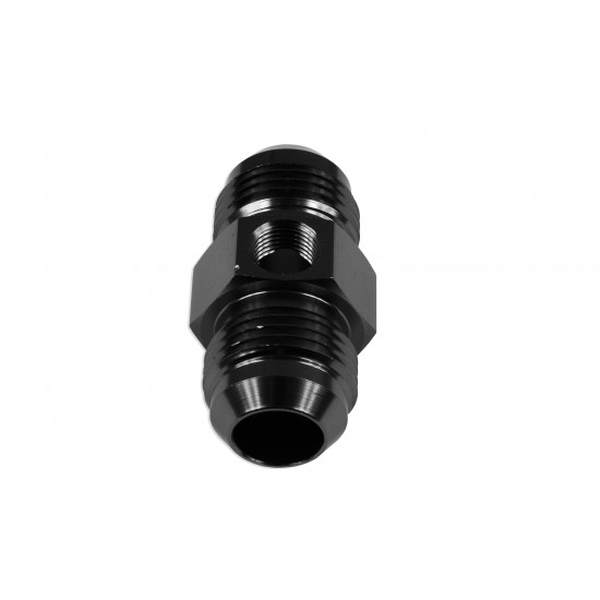AN8 AN- 8 Adapter male-male with Inline port 1/8 NPT Fuel Oil Pressure Black