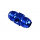 AN8 AN- 8 Adapter male-male with Inline port 1/8 NPT Fuel Oil Pressure Blue