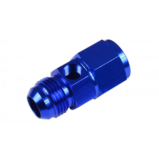AN8 AN-8 Female-male inc Inline port 1/8 NPT Fuel Oil Pressure Gauge T-Piece Adapter Blue