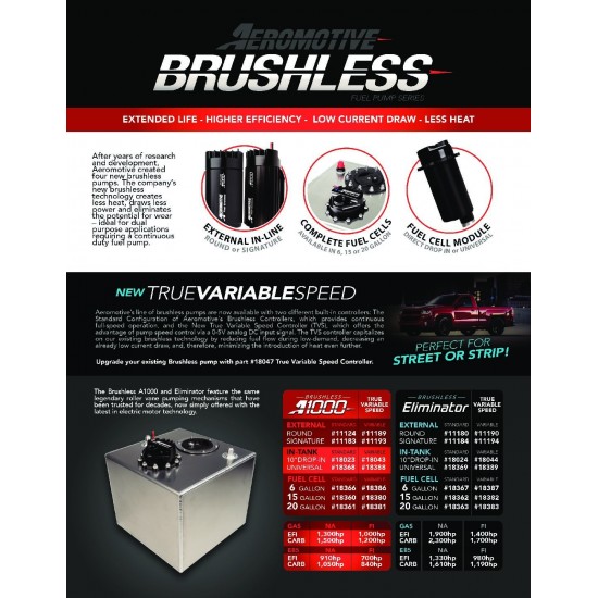Fuel pump Aeromotive 11180 Brushless Eliminator External-Round